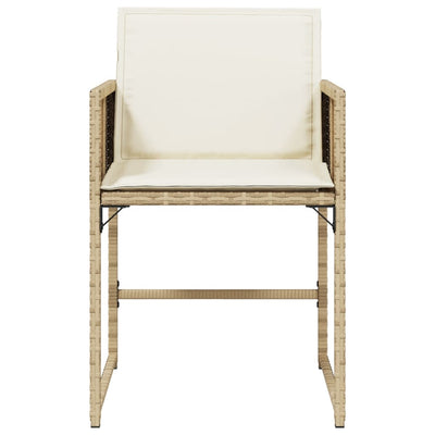 havestole 4 stk. med hynder polyrattan beige