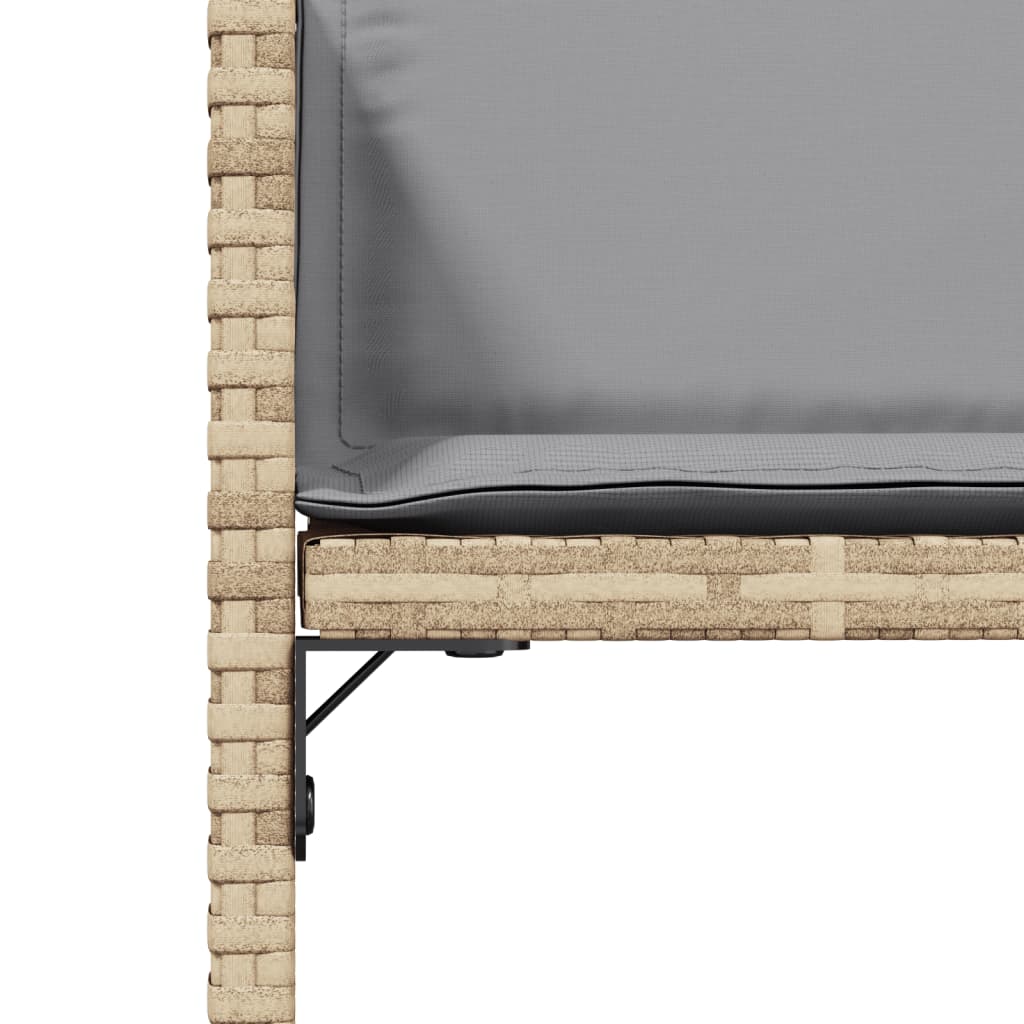 havestole 4 stk. med hynder polyrattan blandet beige