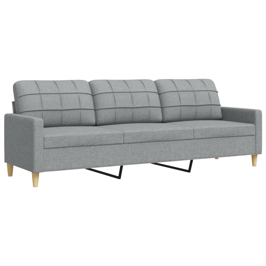 3-personers sofa 210 cm stof lysegrå