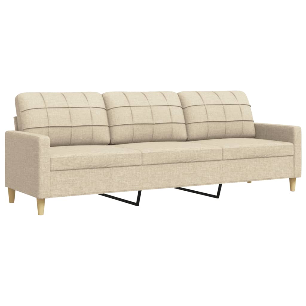 3-personers sofa 210 cm stof cremefarvet