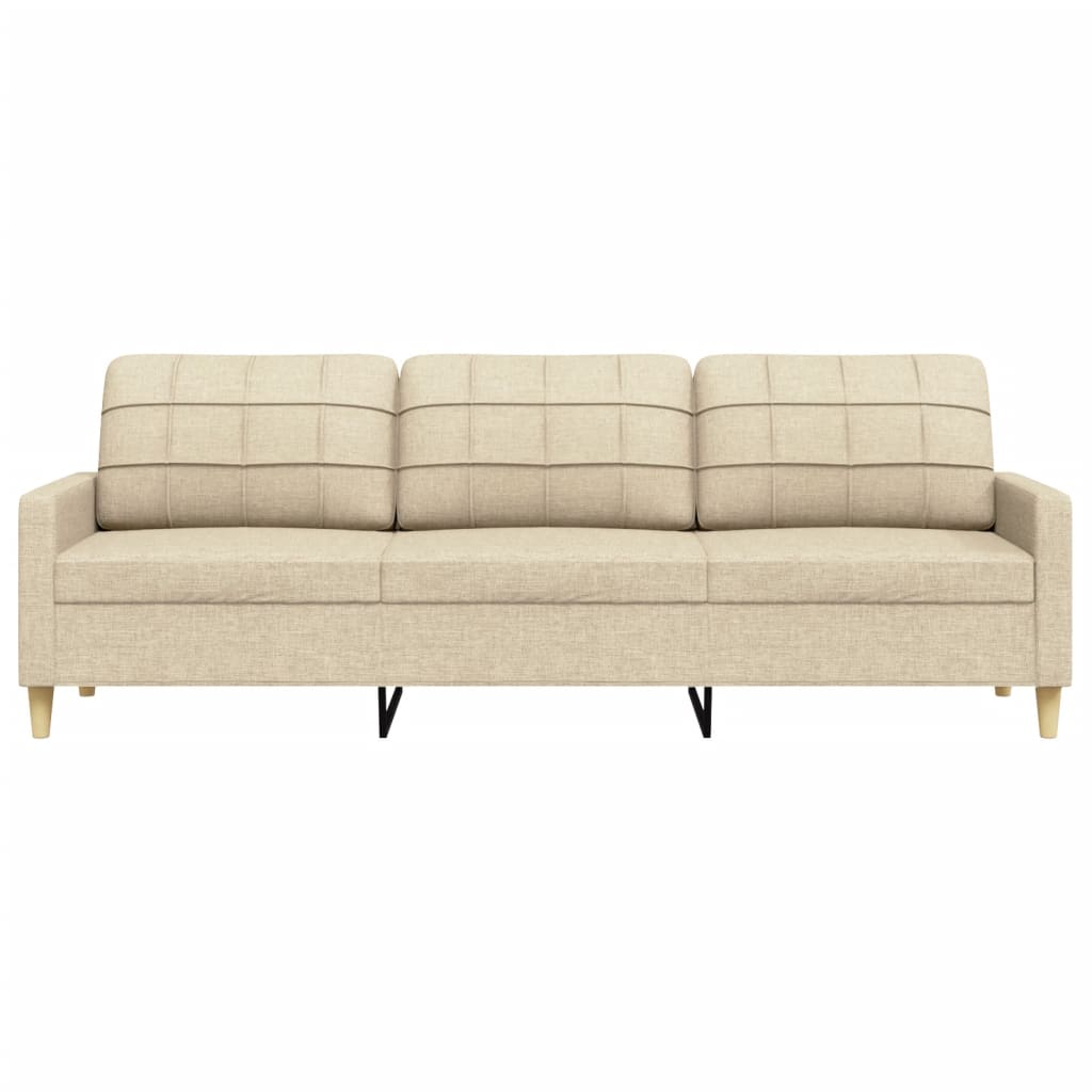 3-personers sofa 210 cm stof cremefarvet