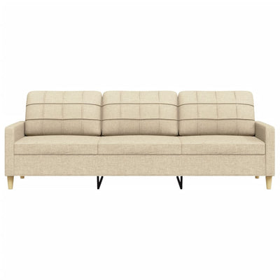 3-personers sofa 210 cm stof cremefarvet