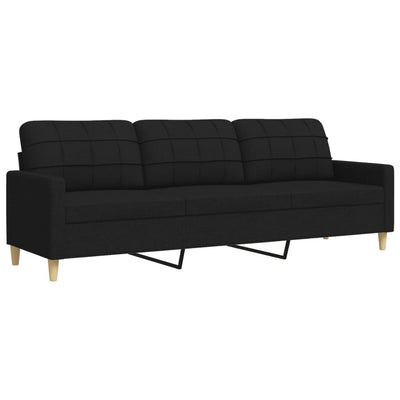 3-personers sofa 210 cm stof sort