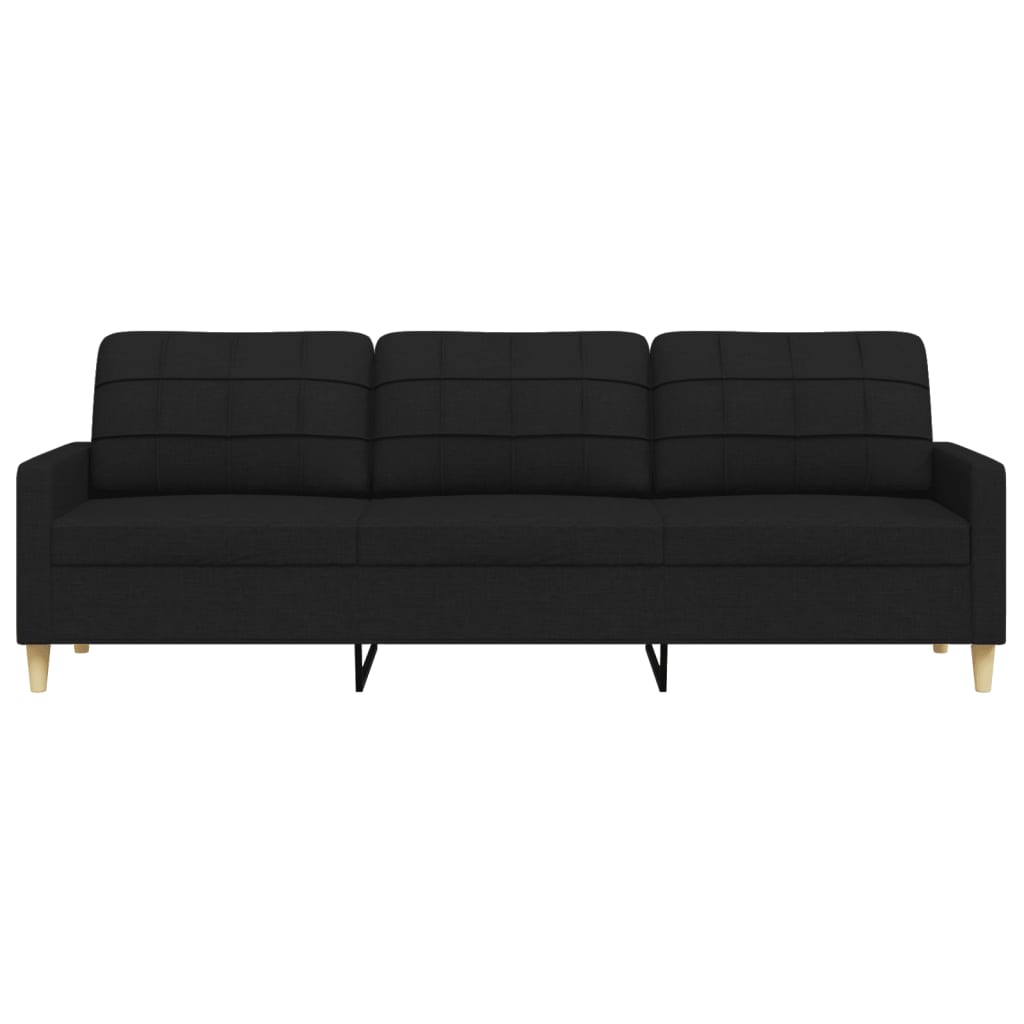 3-personers sofa 210 cm stof sort