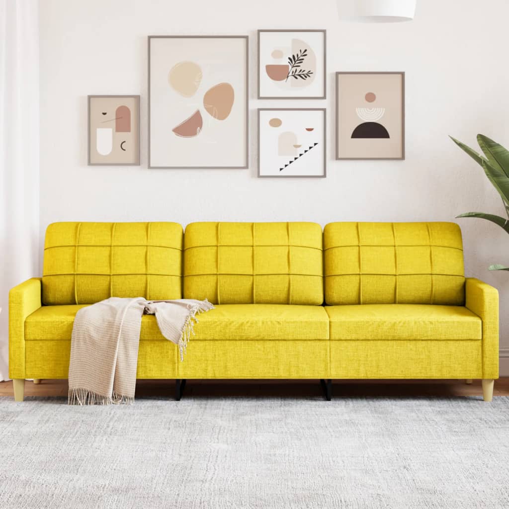 3-personers sofa 210 cm stof lysegul