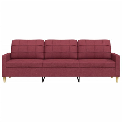 3-personers sofa 210 cm stof vinrød