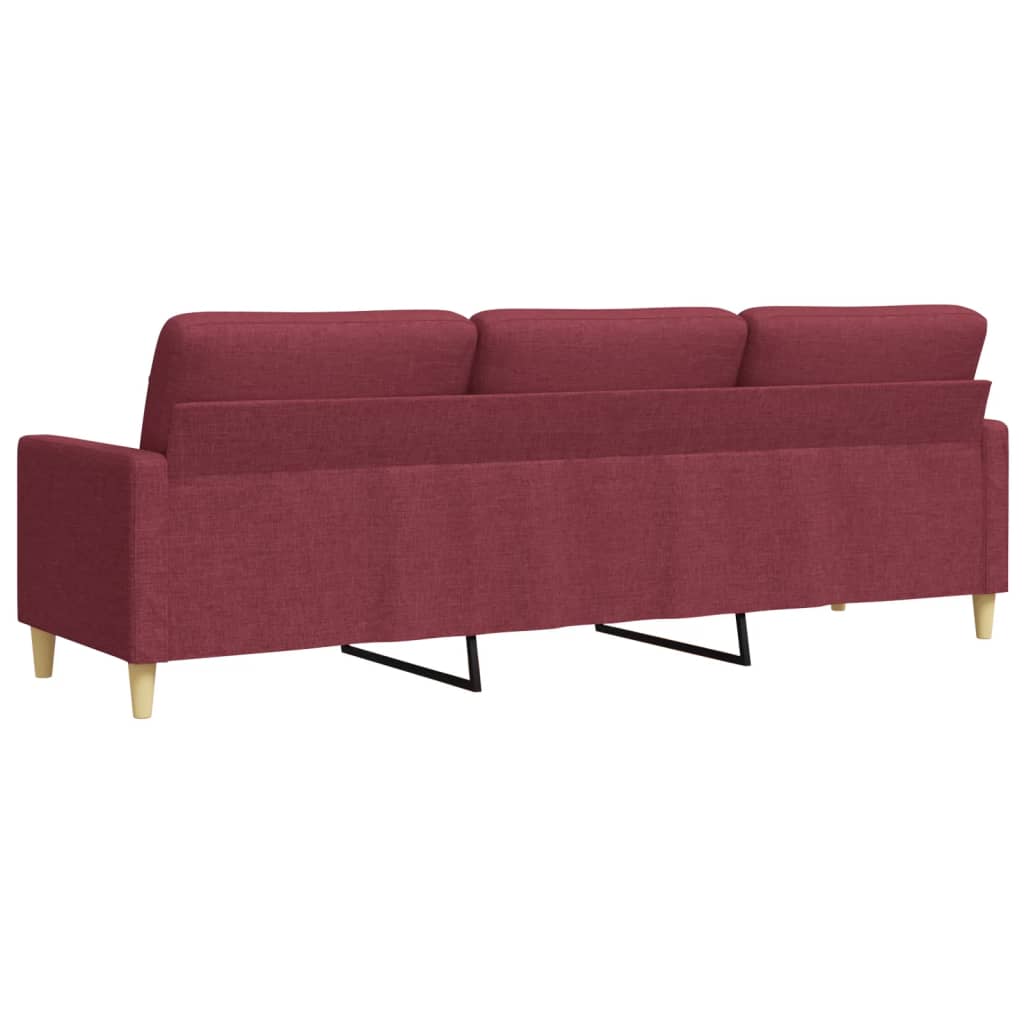 3-personers sofa 210 cm stof vinrød