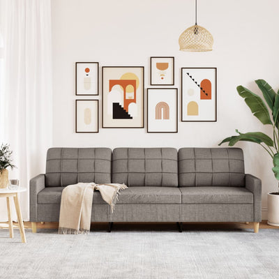 3-personers sofa 210 cm stof gråbrun