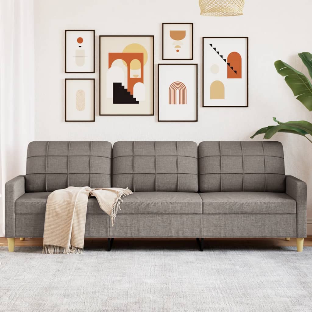 3-personers sofa 210 cm stof gråbrun