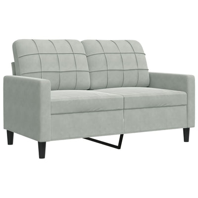 2-personers sofa 120 cm velour lysegrå