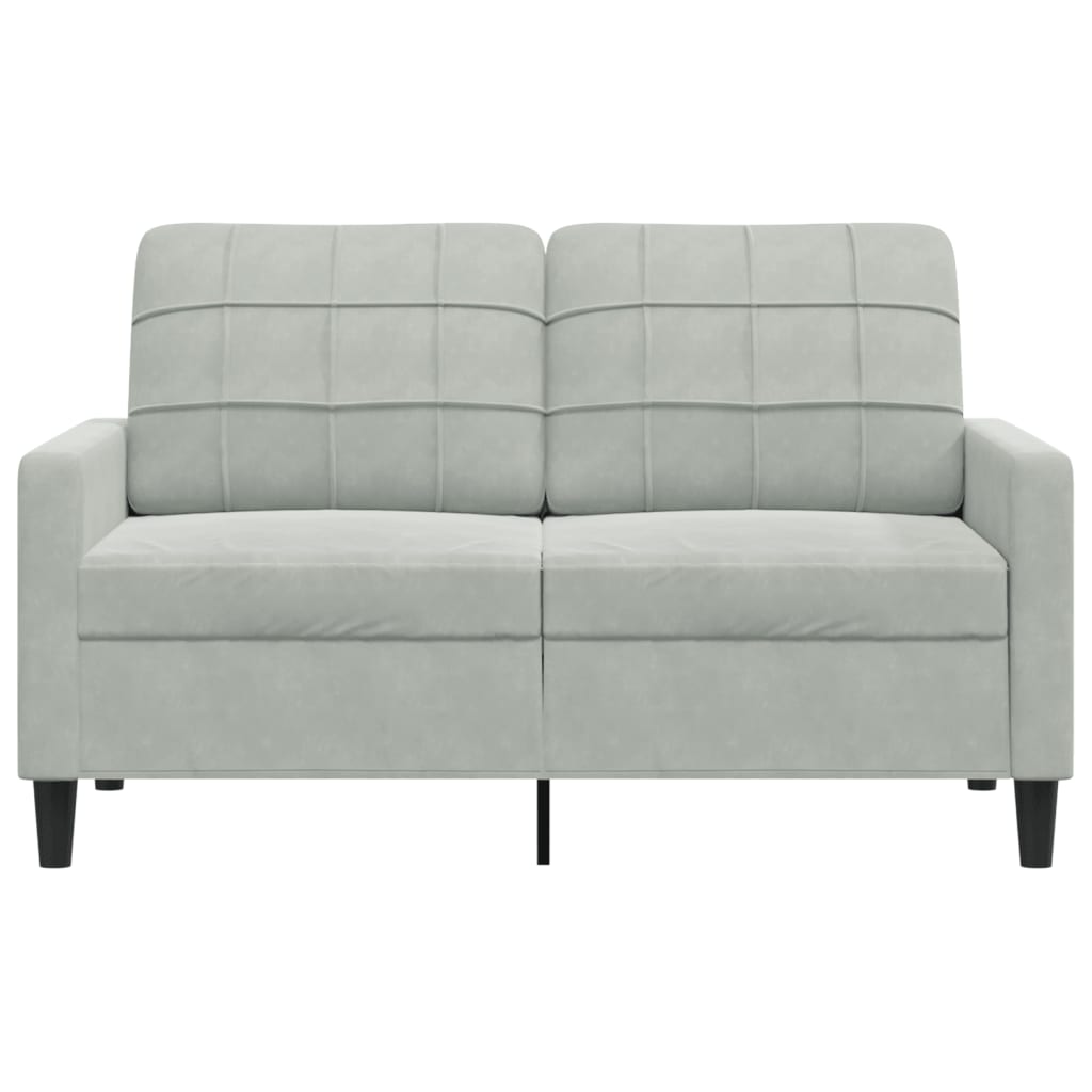 2-personers sofa 120 cm velour lysegrå