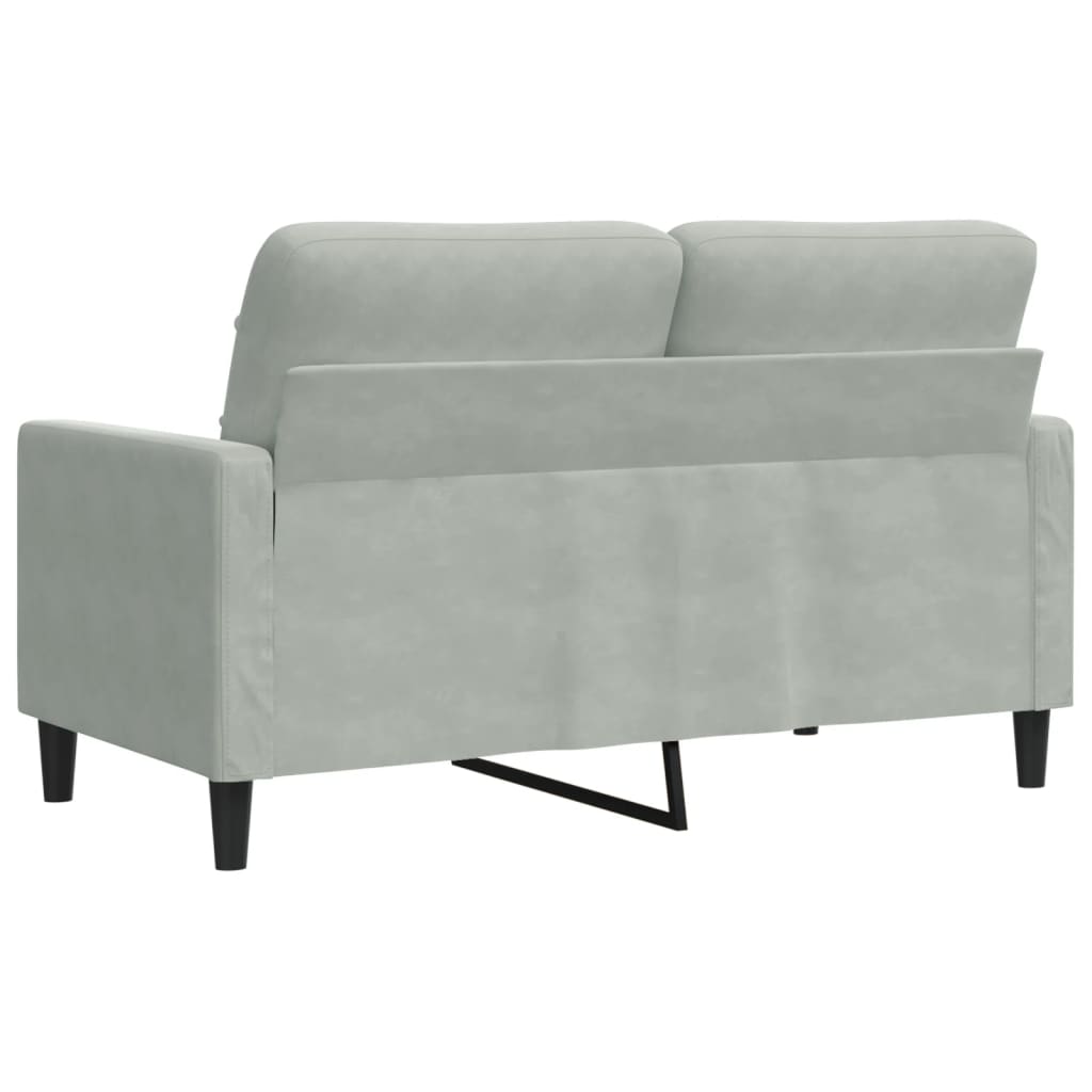 2-personers sofa 120 cm velour lysegrå