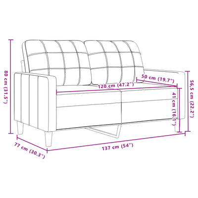 2-personers sofa 120 cm velour mørkegrå