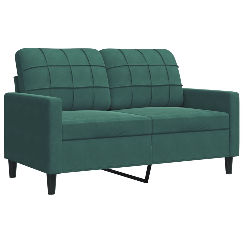 2-personers sofa 120 cm fløjl mørkegrøn