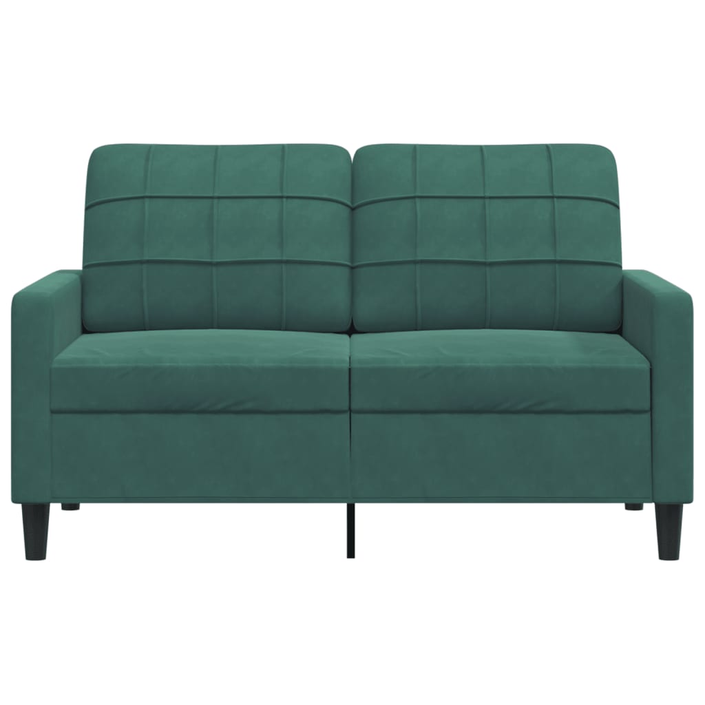 2-personers sofa 120 cm fløjl mørkegrøn