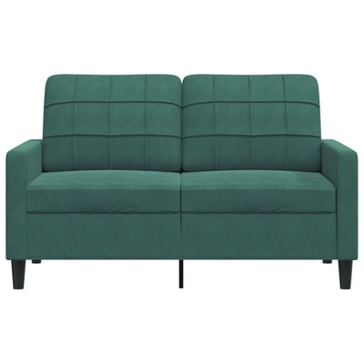 2-personers sofa 120 cm fløjl mørkegrøn