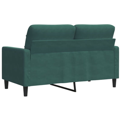 2-personers sofa 120 cm fløjl mørkegrøn