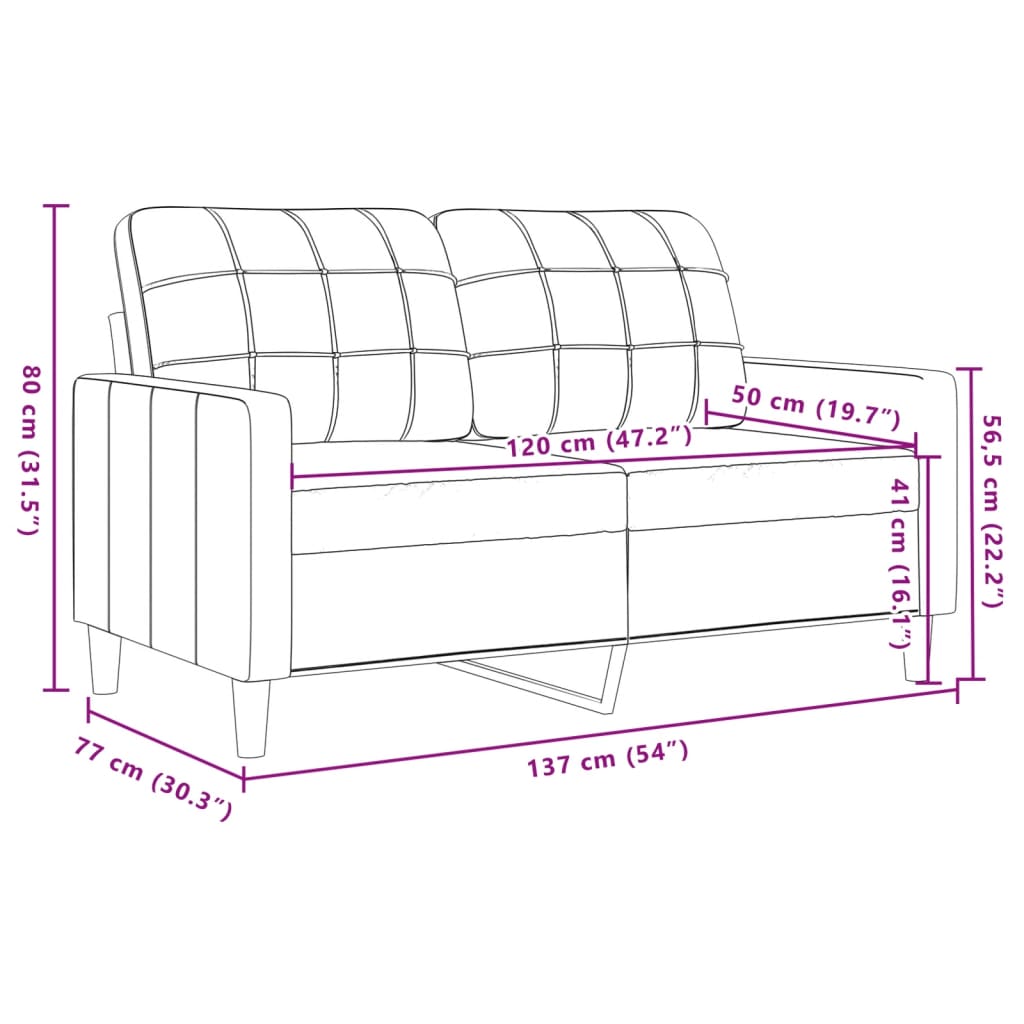 2-personers sofa 120 cm fløjl mørkegrøn