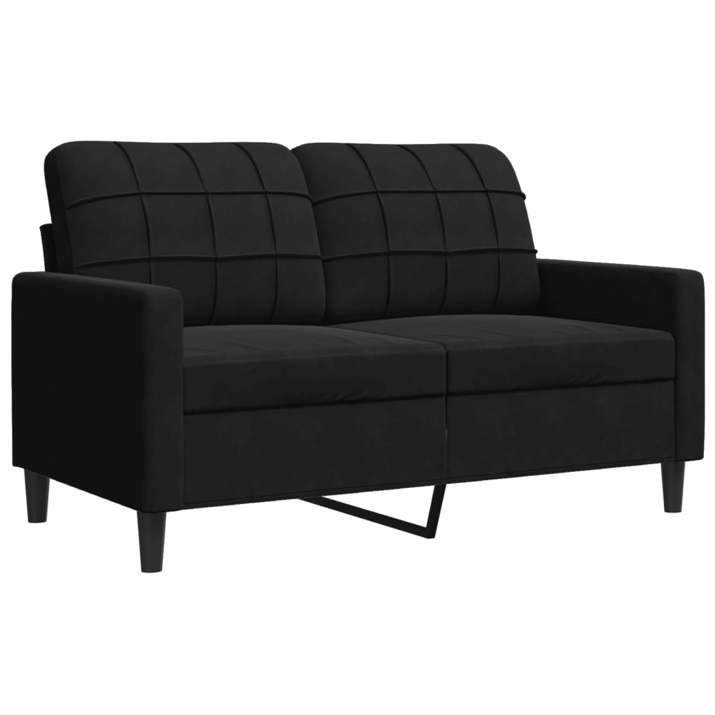 2-personers sofa 120 cm fløjl sort