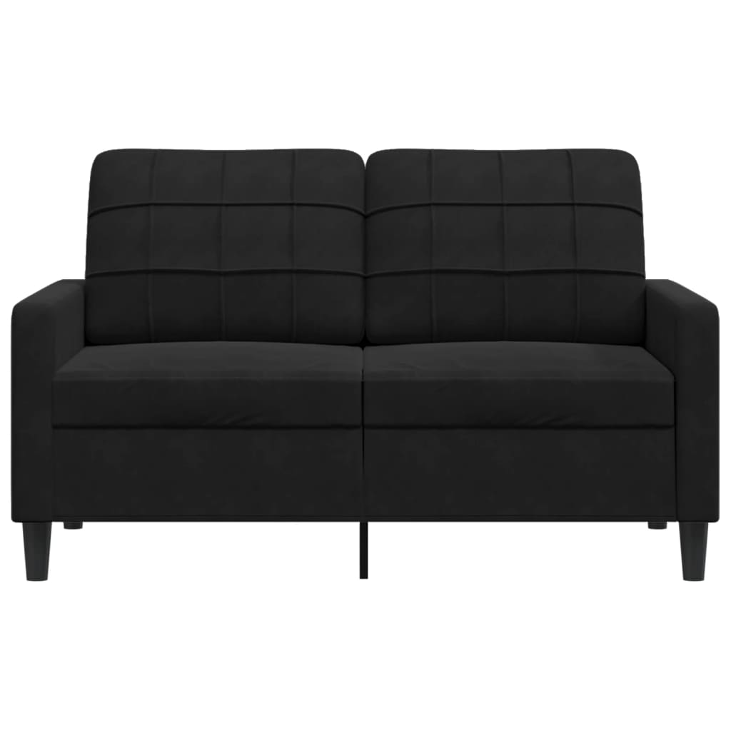 2-personers sofa 120 cm fløjl sort