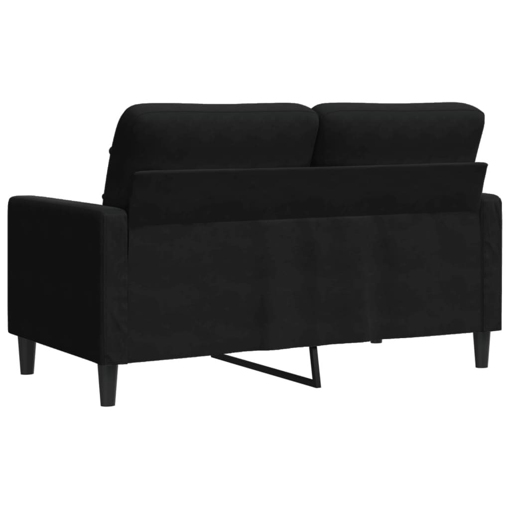 2-personers sofa 120 cm fløjl sort