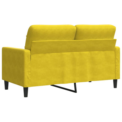 2-personers sofa 120 cm fløjl gul