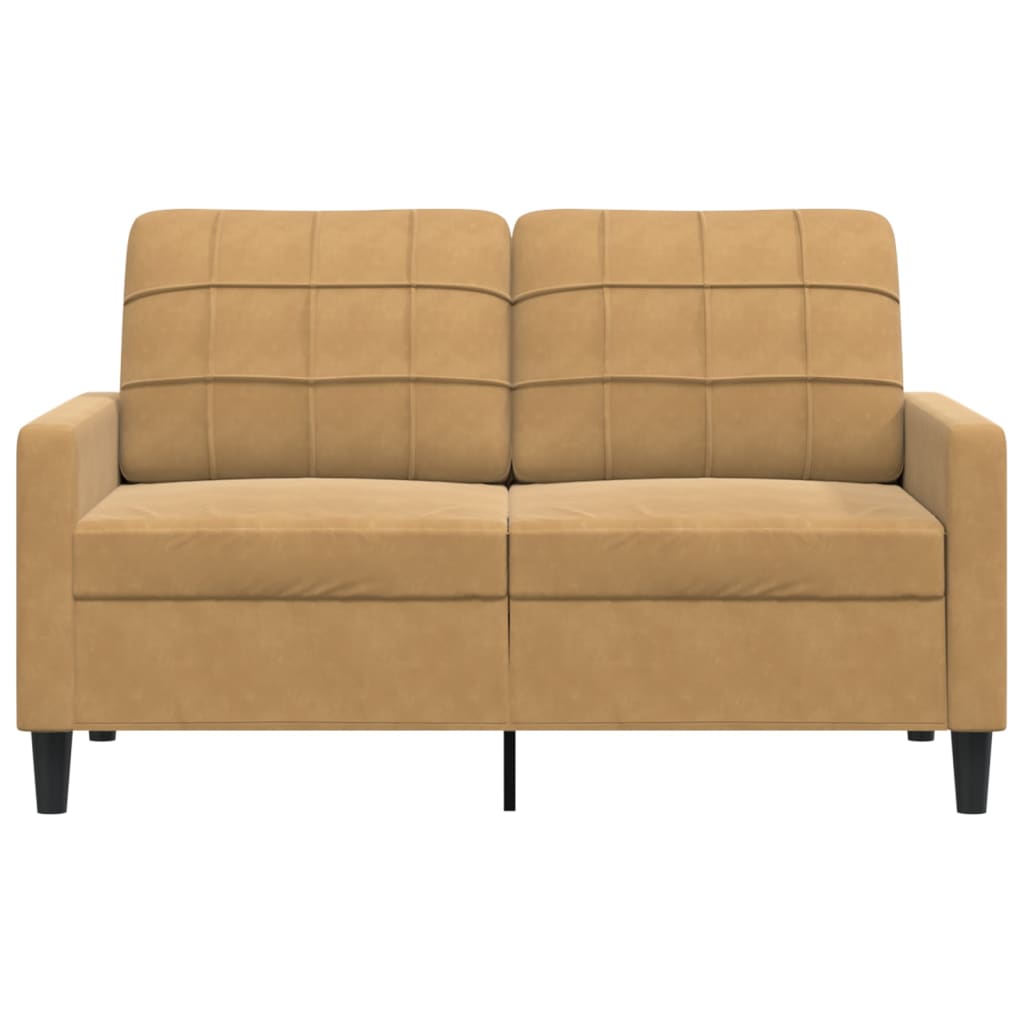 2-personers sofa 120 cm fløjl brun