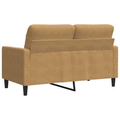 2-personers sofa 120 cm fløjl brun