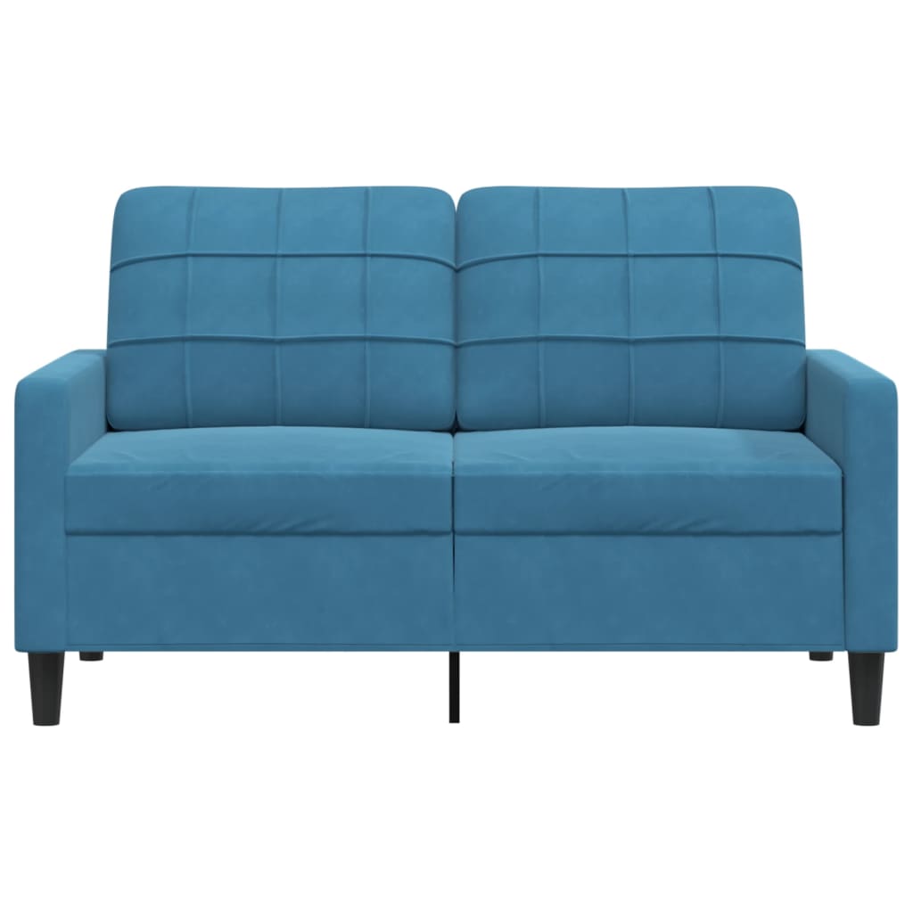 2-personers sofa 120 cm fløjl blå