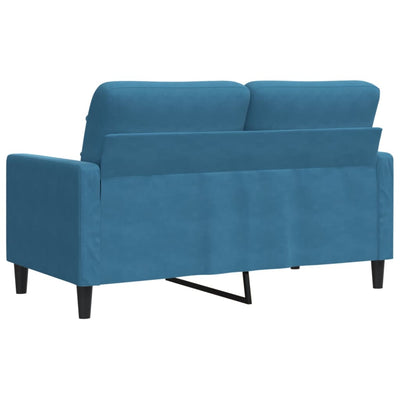 2-personers sofa 120 cm fløjl blå