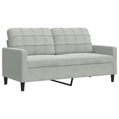 2-personers sofa 140 cm fløjl lysegrå