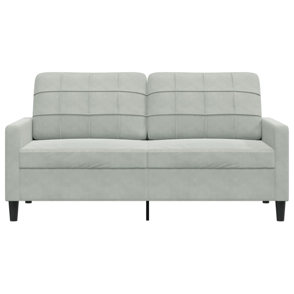 2-personers sofa 140 cm fløjl lysegrå