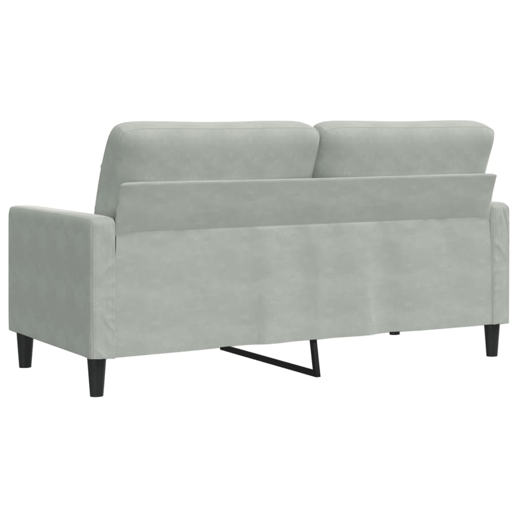 2-personers sofa 140 cm fløjl lysegrå