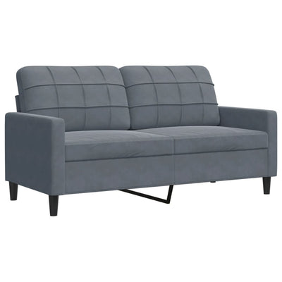 2-personers sofa 140 cm fløjl mørkegrå