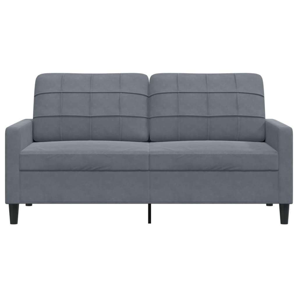 2-personers sofa 140 cm fløjl mørkegrå