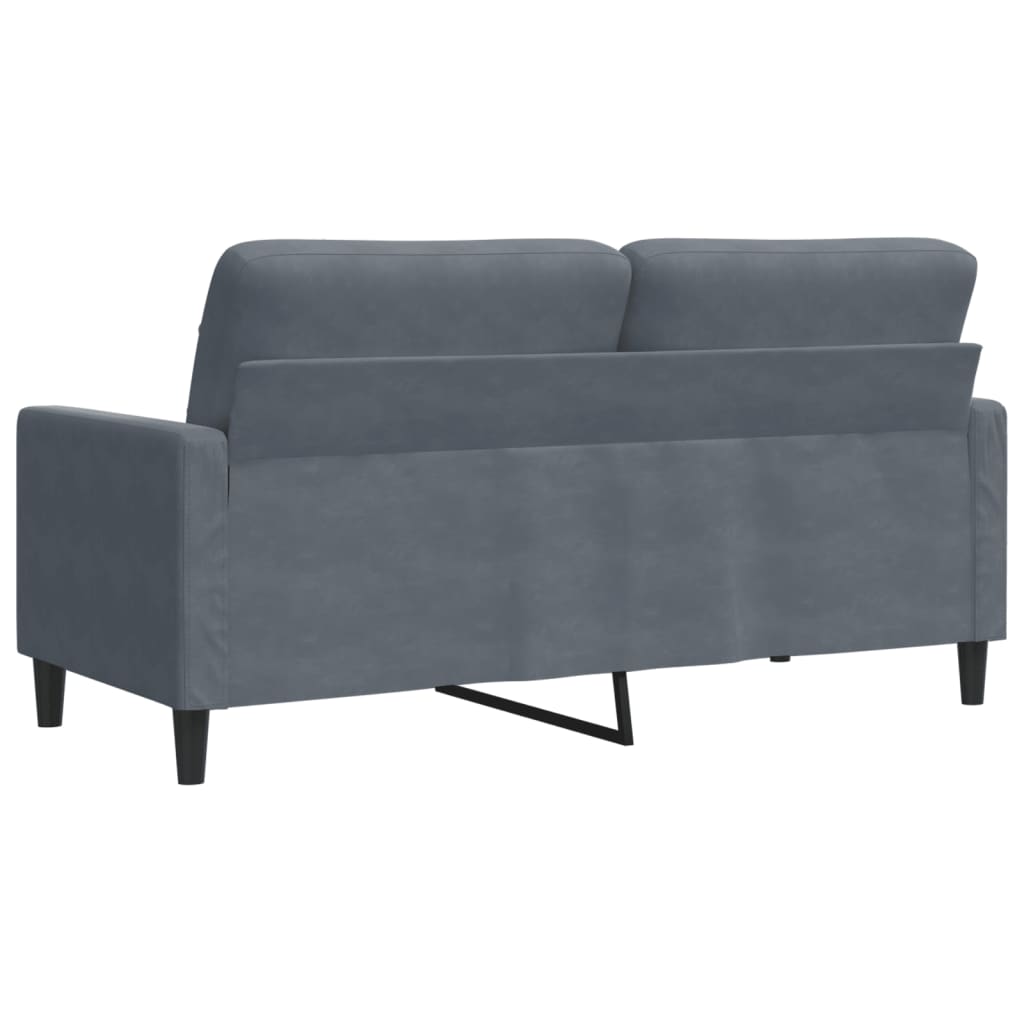 2-personers sofa 140 cm fløjl mørkegrå