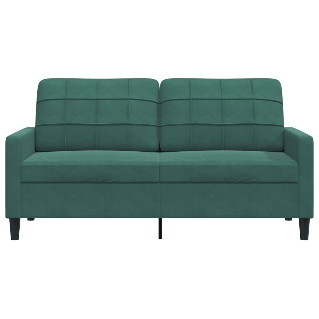 2-personers sofa 140 cm fløjl mørkegrøn