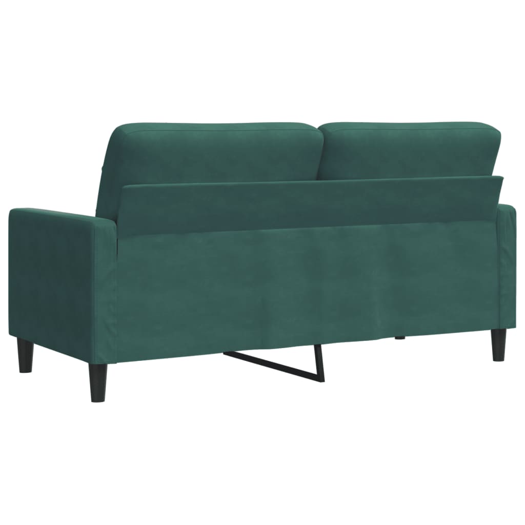 2-personers sofa 140 cm fløjl mørkegrøn