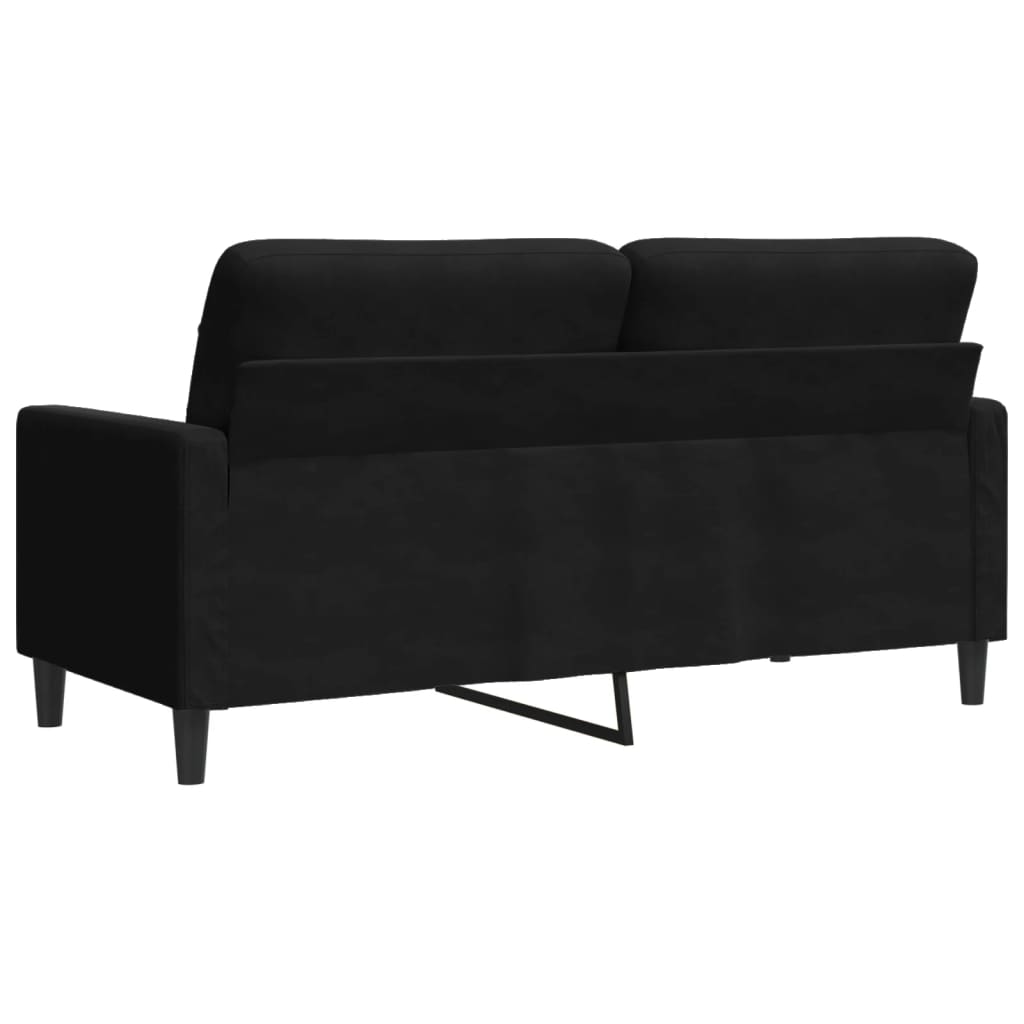 2-personers sofa 140 cm fløjl sort