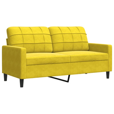 2-personers sofa 140 cm fløjl gul