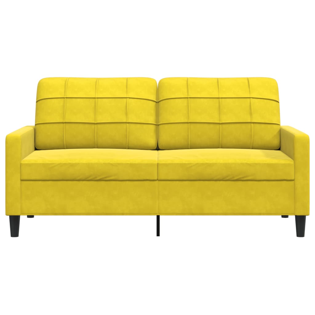 2-personers sofa 140 cm fløjl gul