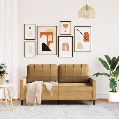 2-personers sofa 140 cm fløjl brun