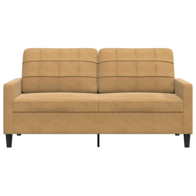 2-personers sofa 140 cm fløjl brun