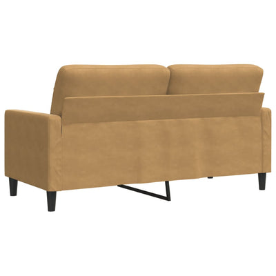 2-personers sofa 140 cm fløjl brun