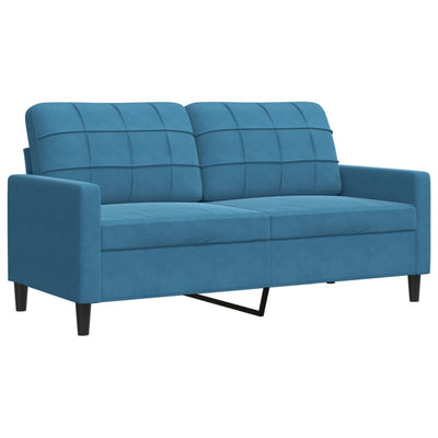 2-personers sofa 140 cm fløjl blå