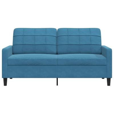 2-personers sofa 140 cm fløjl blå