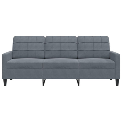 3-personers sofa 180 cm fløjl mørkegrå