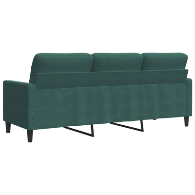 3-personers sofa 180 cm fløjl mørkegrøn