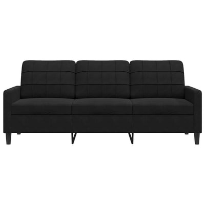 3-personers sofa 180 cm velour sort