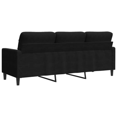 3-personers sofa 180 cm velour sort